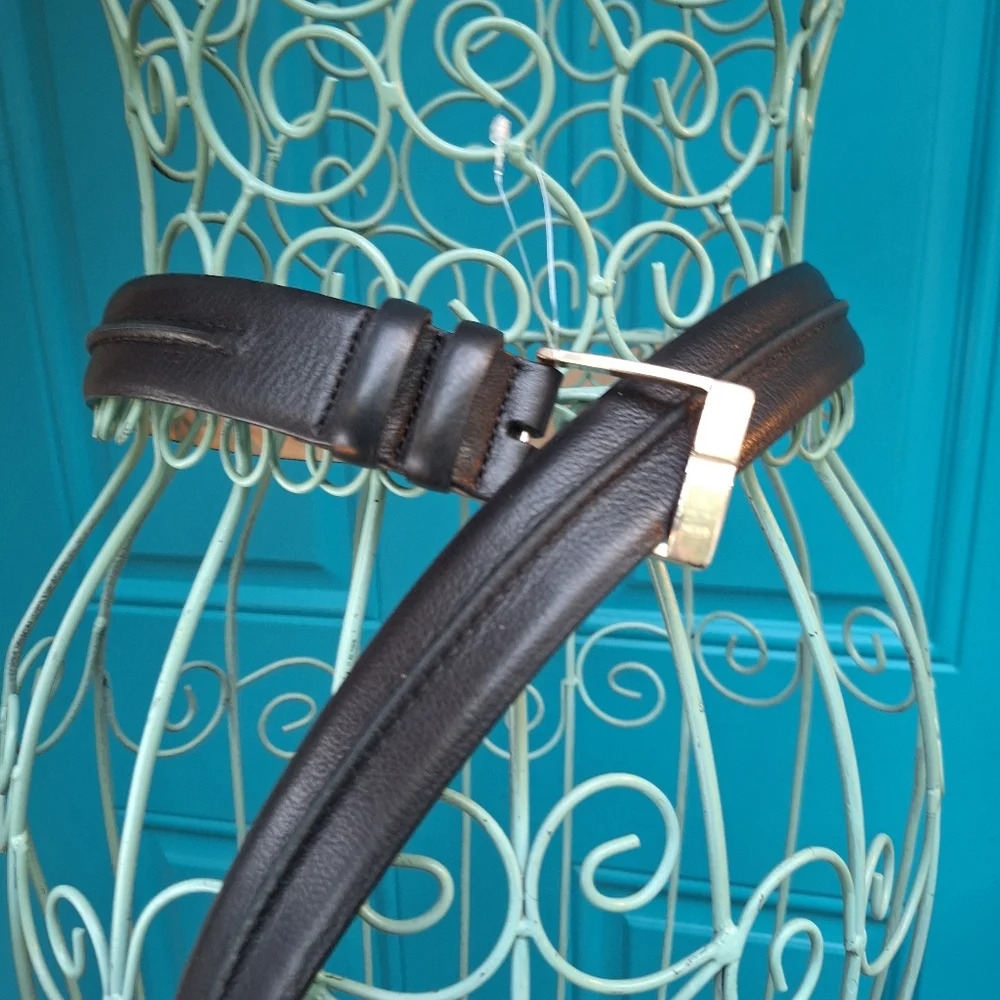 Genuine Leather Embossed Alligator Italian Black Leather Made in Belt